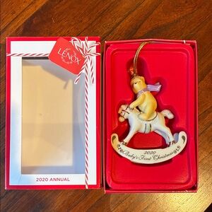 Lenox 2020 Baby's First Christmas Ornament - Cream and Gold